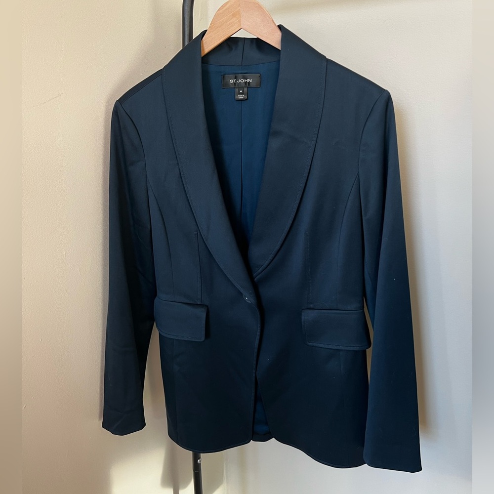 St. John Single Button Wool Blazer - image 1
